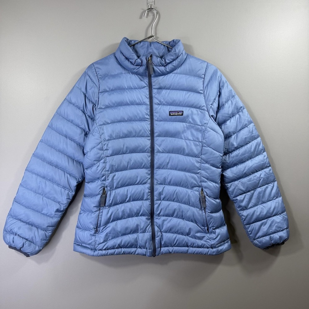 Patagonia Jacket Kids 2XL 16-18 Blue Down Puffer Full Zip Winter Coat Warm